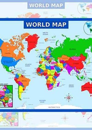 3D Learning LLF World Map Poster with Central Europe Inset
